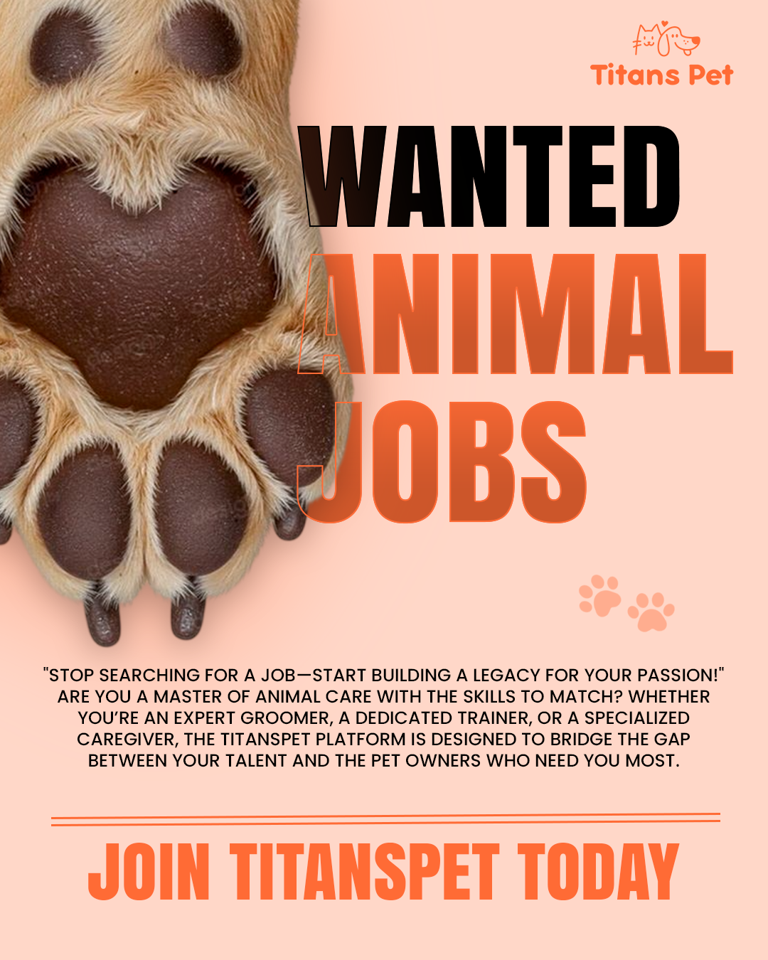 Titans Pet is actively seeking professionals for Animal Jobs