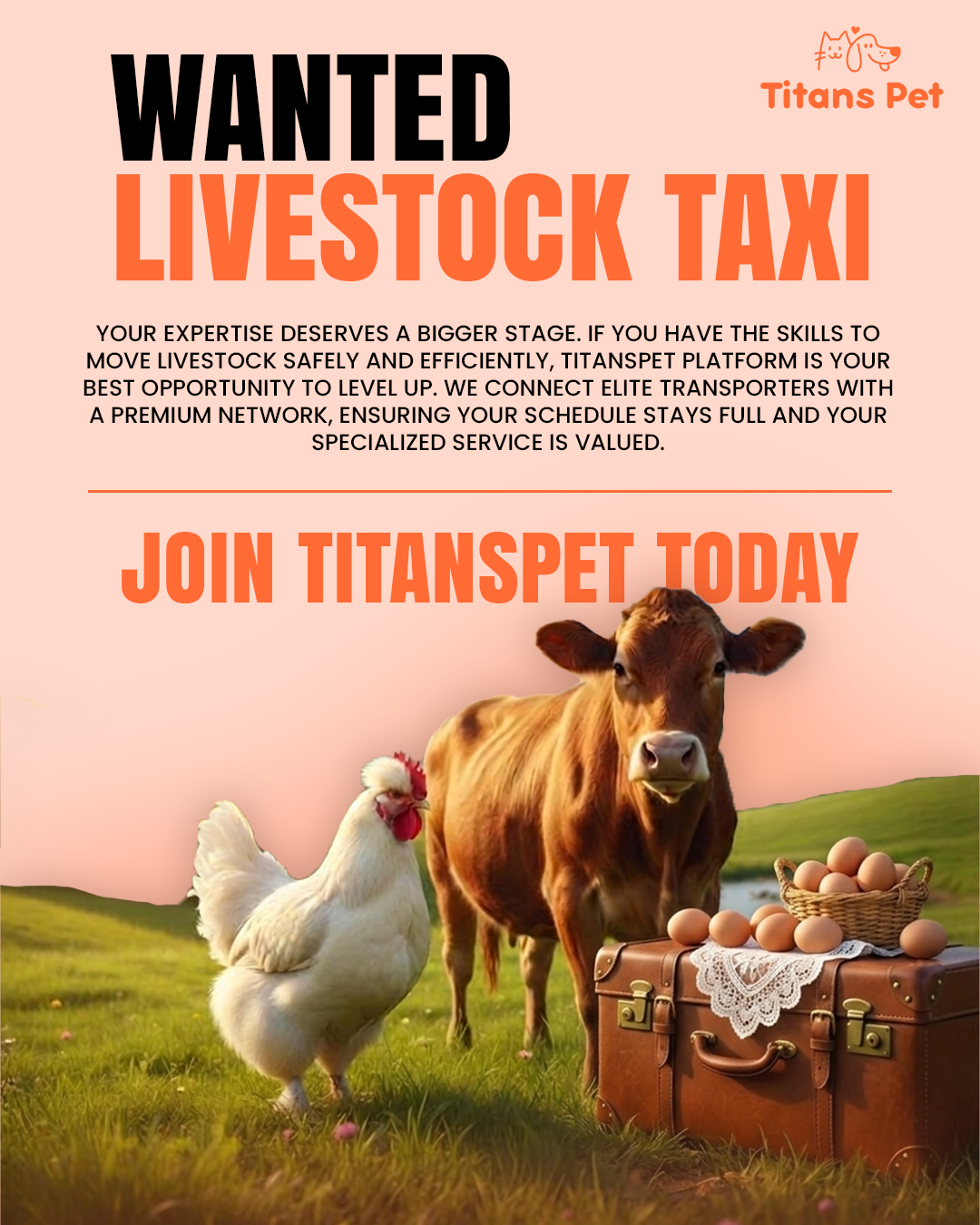 Titans Pet is actively seeking reliable Livestock Transport Specialists