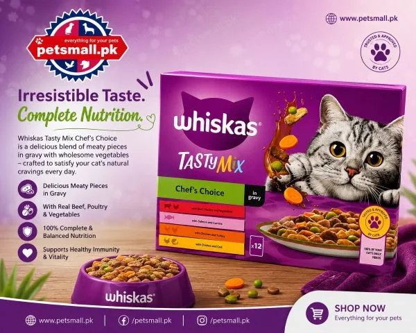 Whiskas 1+ Tasty Mix Chefs Choice In Gravy