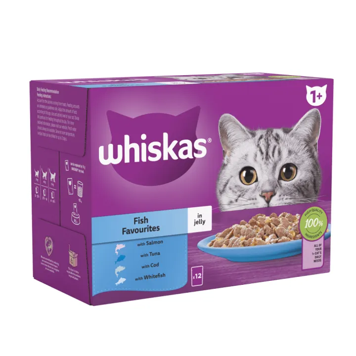 Whiskas 1+ Adult Fish Jelly Box (12 Pouch)